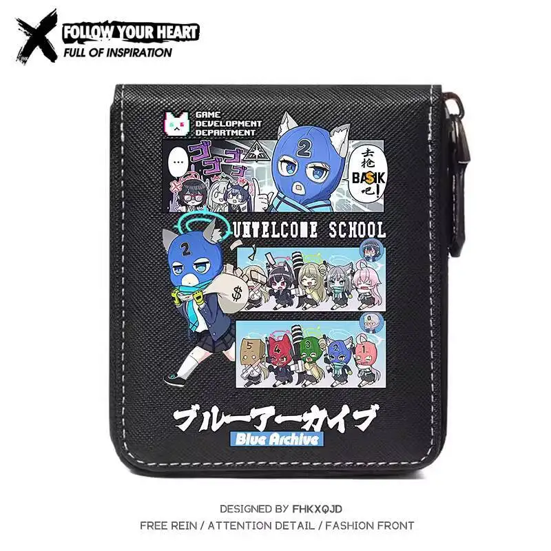 

Azure Blue Archive Sand Wolf Bai Zi Wiki Game Peripheral Personality Cartoon Large Capacity Multi-Functional Short Wallet Anime