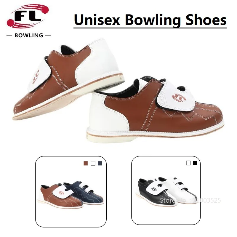 

Brand FL Unisex Bowling Shoes with Skidproof Sole Hook Loop Design Cushioning Indoor Shoes for Bowling Athletic Footwear