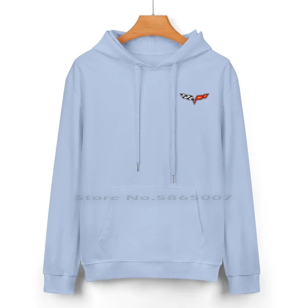 เสื้อสเวตเตอร์คอตตอนแท้มีฮู้ดโลโก้ Corvette 24สีอเมริกัน Amarica รถกล้ามเนื้อวินเทจแข่งรถแล็ปท็อป