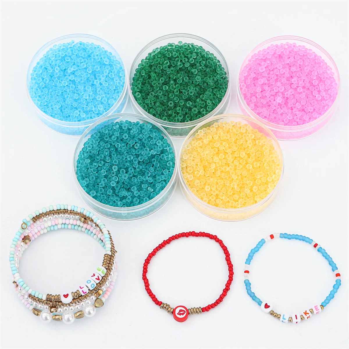 

2/3/4mm Super High Quality Transparent Frosted Hlass Rice Beads For Jewelry Making DIY Bracelet Necklace 100/220/660pcs