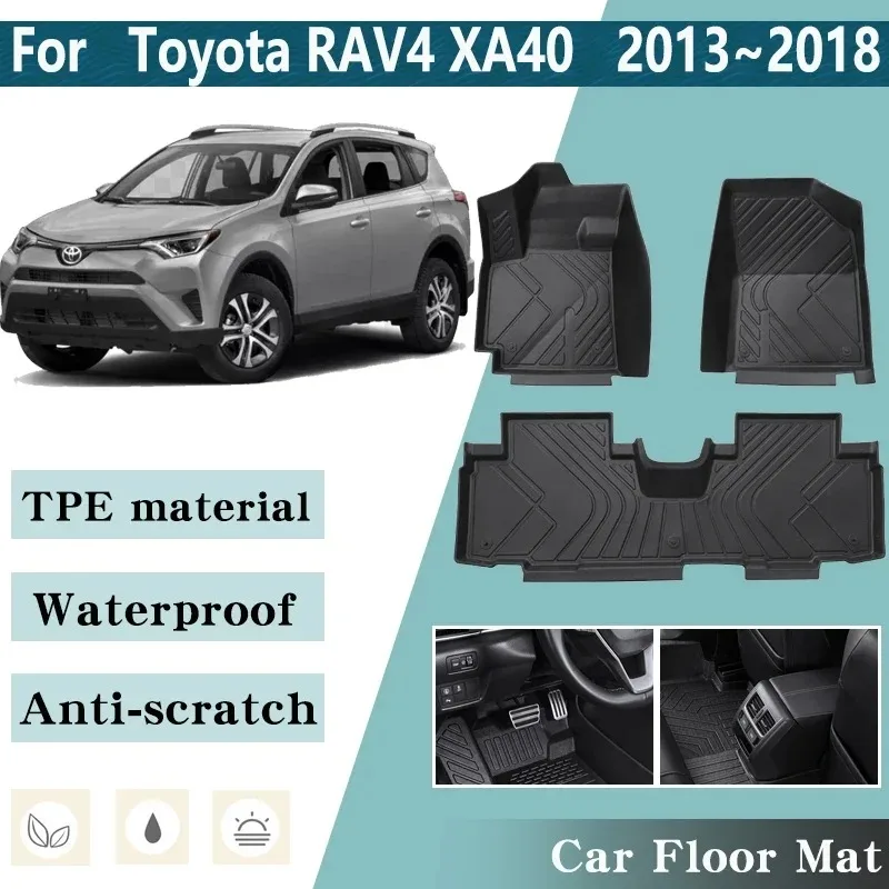 

Car Floor Mats for Toyota RAV4 40 RAV 4 XA40 2013~2018 Resistant To Dirt Foot Custom Liner Mat Anti-dirt Pads Car Accessories