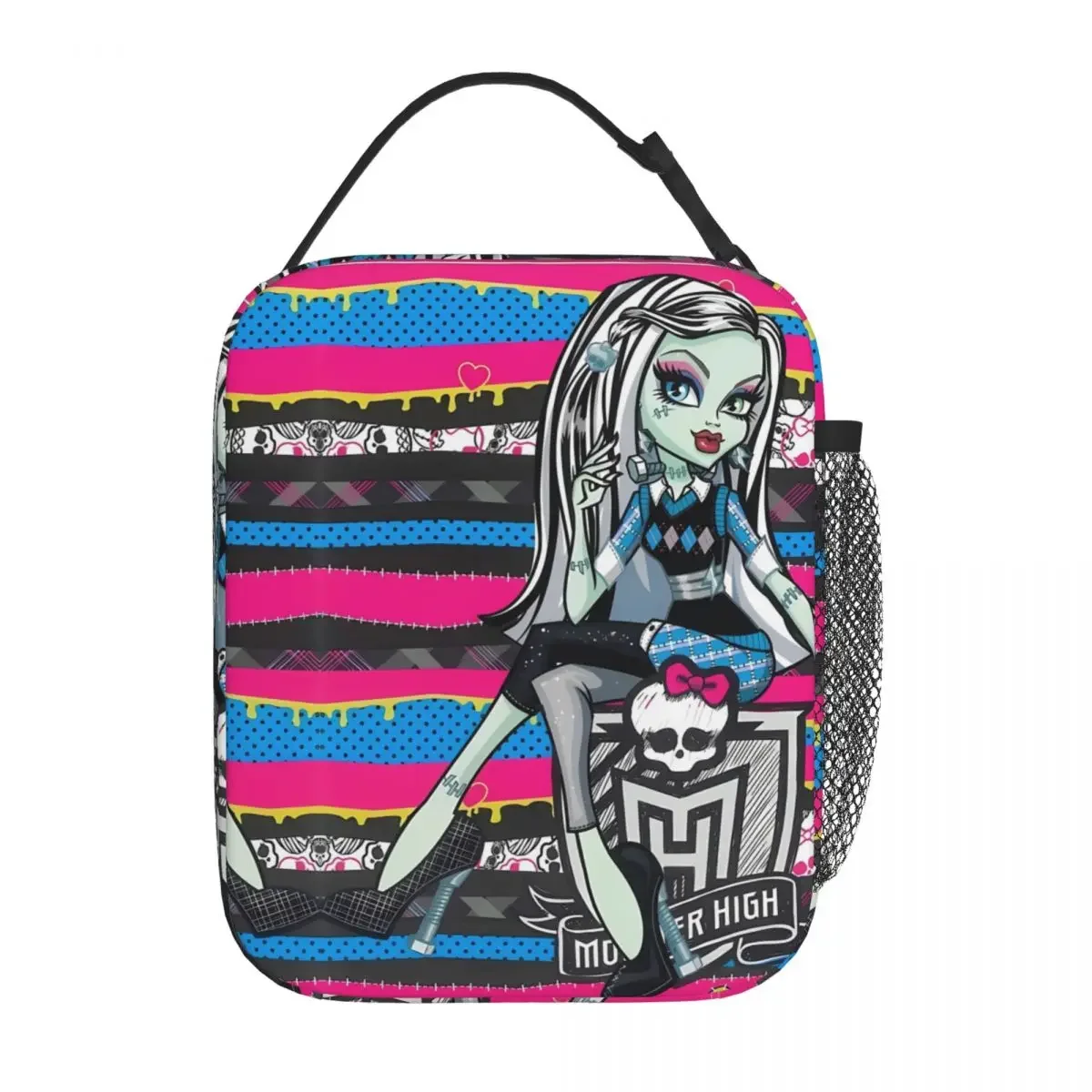 Monster High Lunch Bag For Women 3D Pattern Girl Graphic Lunch Box Fun School Cooler Bag Convenient Oxford Thermal Lunch Bags