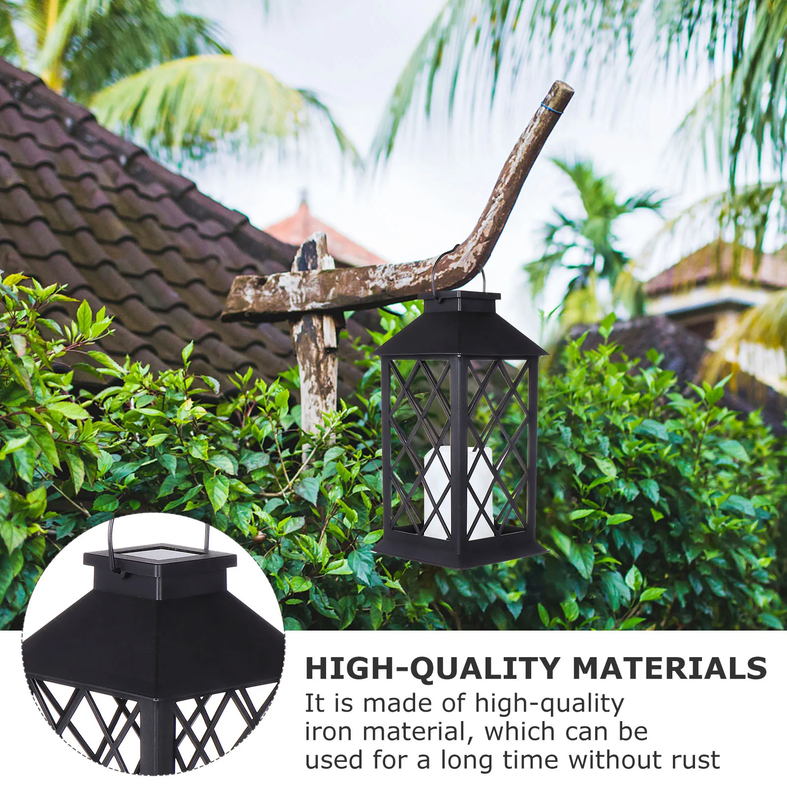 1 قطعة LED ضوء الشمس الحديد المطاوع خمر فانوس الإضاءة الدافئة ل ساحة حديقة الشمسية الرياح مصباح مصباح حديقة #5