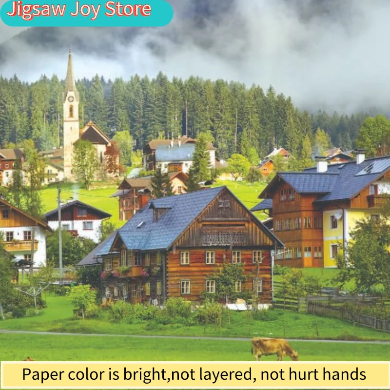 

75*50cm Adult Paper Jigsaw Puzzle 1000PCS Countryside Scenery Adult Stress Relief Children Educational Entertainment Christmas