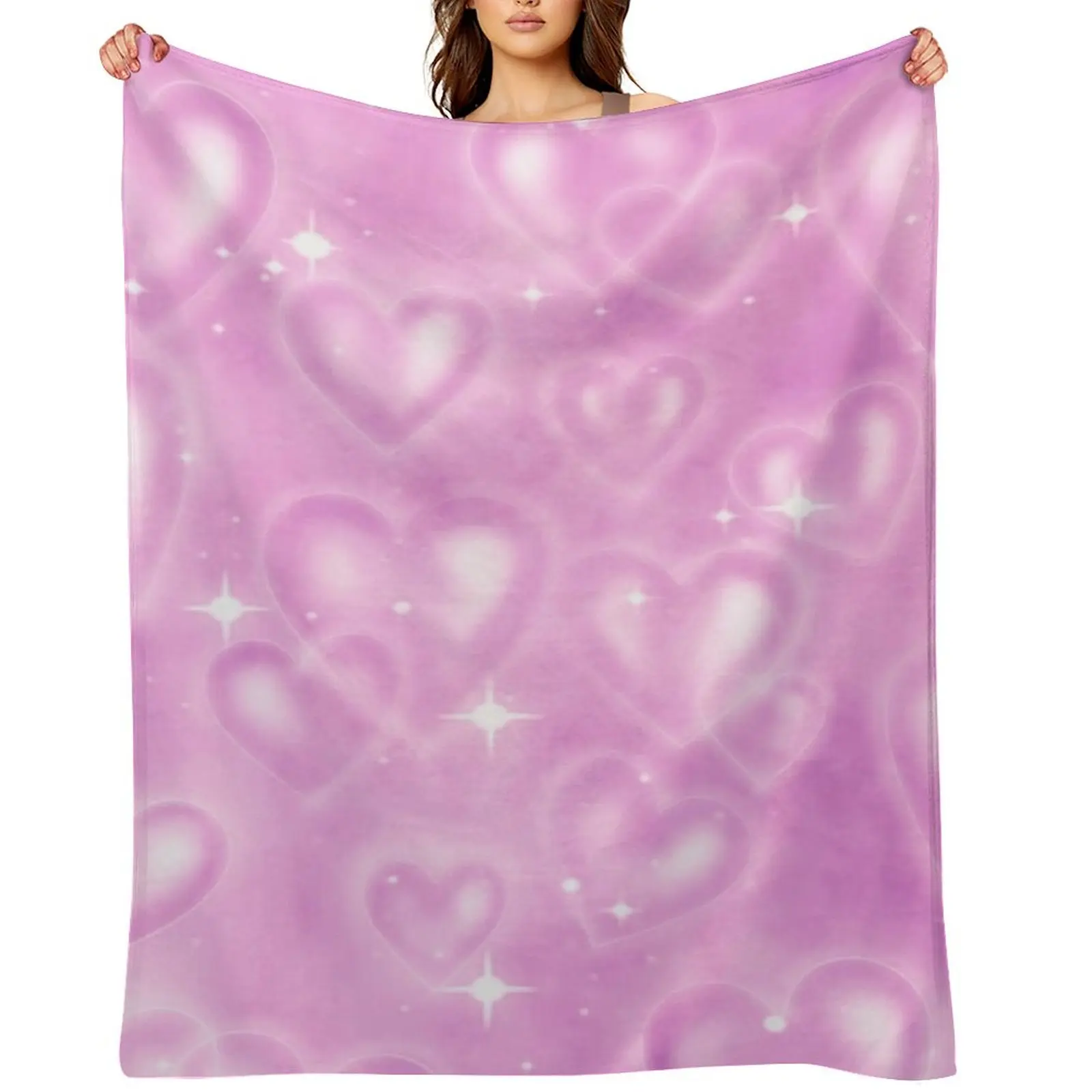 

PINK 90S HEART BACKDROP Throw Blanket blankets and throws christmas decoration Retros Moving Blankets