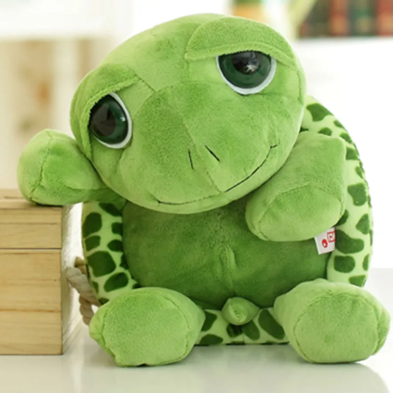 20cm Cute Anime Sea Turtle Toy Big Eyes Green Soft Plush Doll Children\'s Christmas Pillow Stuffed Kawaii Gift Birthday New Year