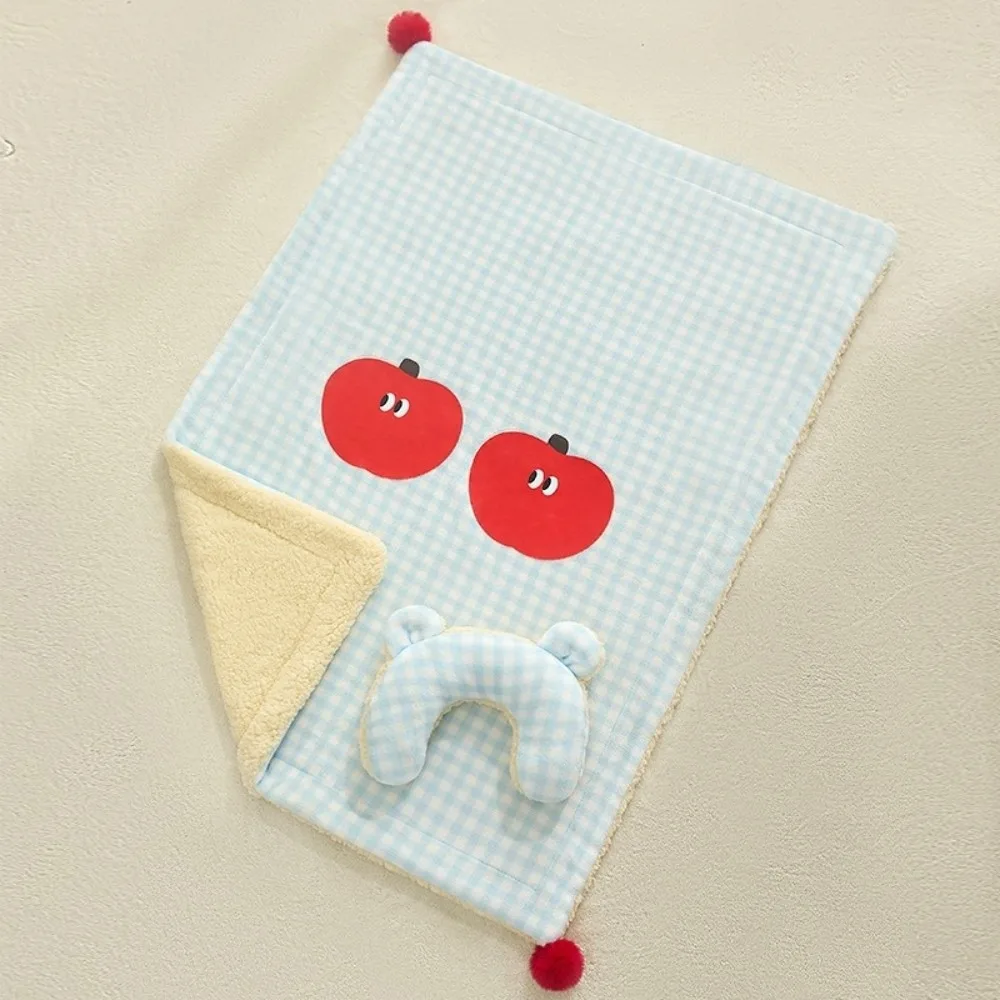 

Cartoon Thickened Cat Sleeping Pad Soft With Pillow Fleece Pet Blanket Comfortable Cat Cover Blanket Crate Mat