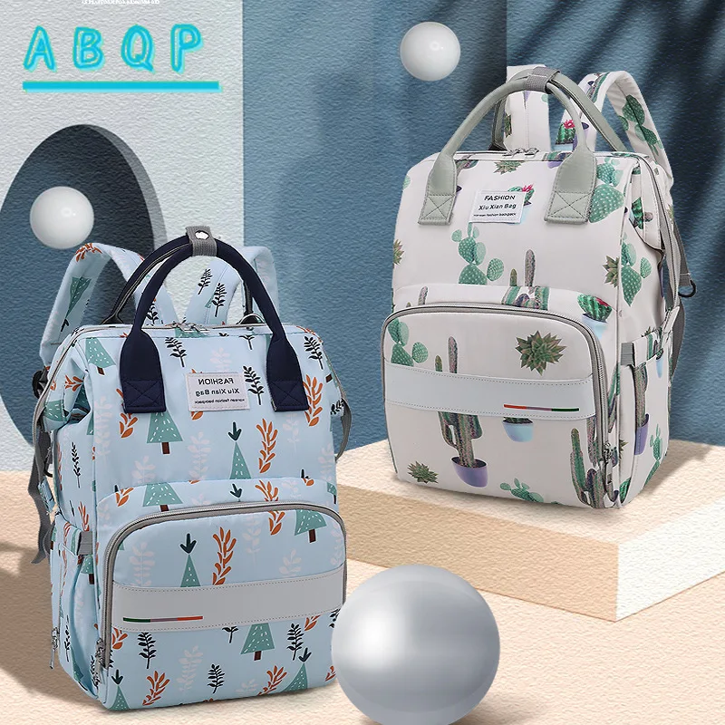 New Baby Bag Printed Fashion Baby Diaper Bag Backpack Large Capacity Lightweight Outing Diaper Bag Backpack High Quality