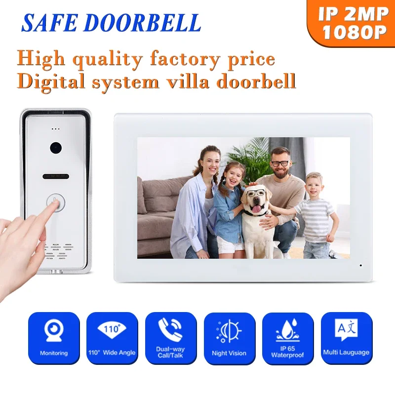 

Hot-Selling Video Phone With Bells 7 Inch Ip Door Entry Multi Unit Video Intercom Panel Mount Waterproof 1080P 2Mp Camera