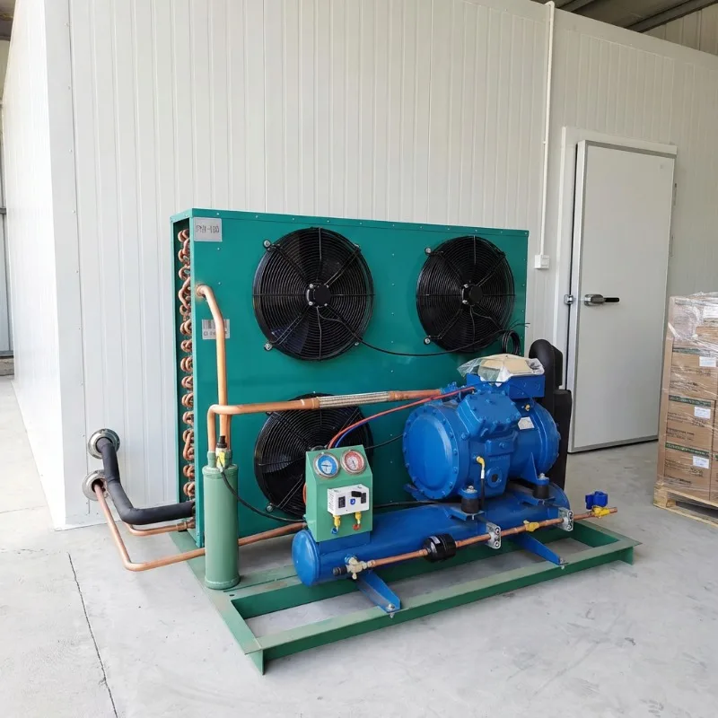 Industrial refrigeration equipment, air-cooled condensing units, semi-hermetic compressor units for cold storage