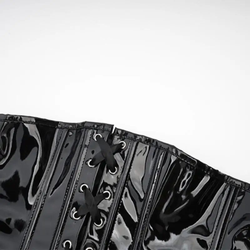 M6CD เอวสูงซิป Corselet PU หนังรัดตัวแบบกอธิคิกซ์ Bustiers สำหรับผู้หญิงหลังคลอดการกู้คืน