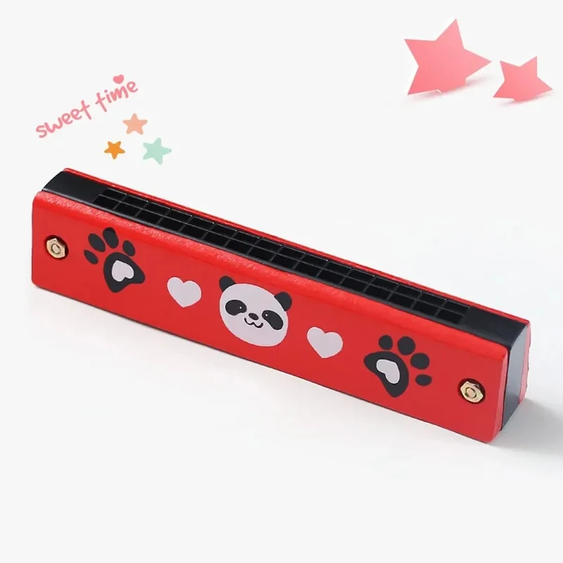1/2/3pcs 16 Holes Harmonica Mouth Organ Kids Exquisite Light-Weight Design Wooden-Harmonica Designed Educational Toy Harmonica