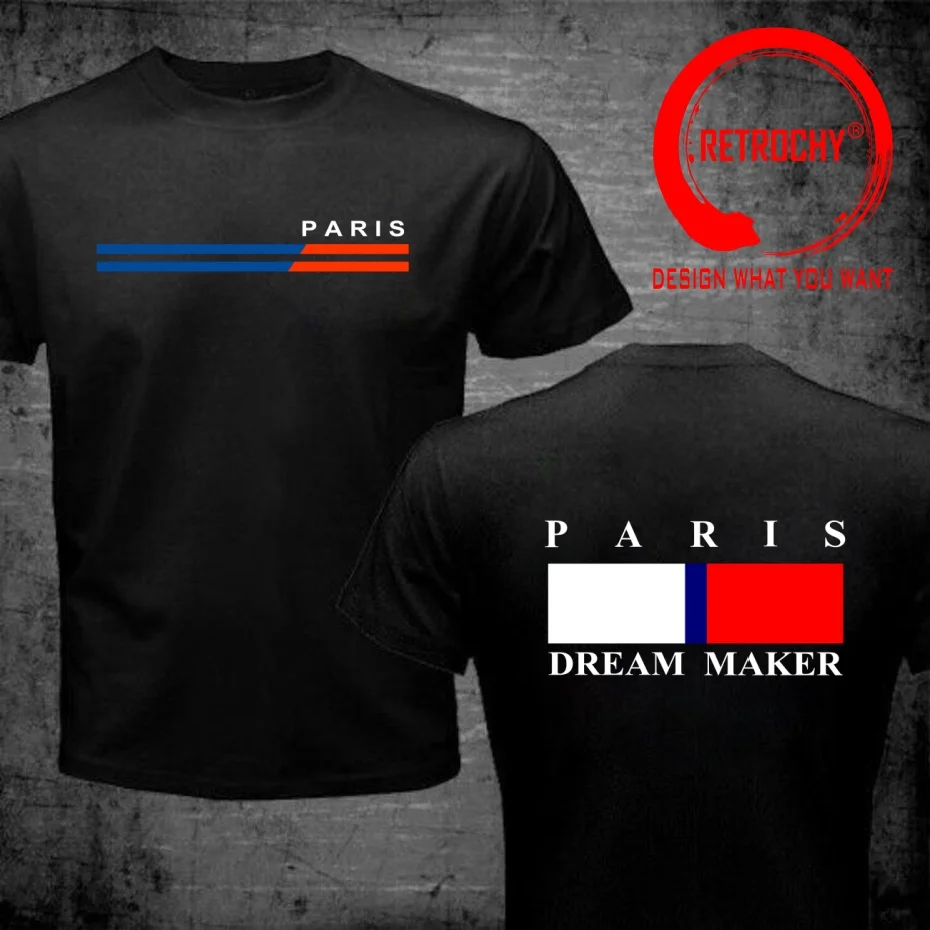 Funny Design French Paris Dream Maker  Shirt Men Fashion Trendy Casual Clothing Stylish Tops Tee Shirt Leisure Tshirt Men's