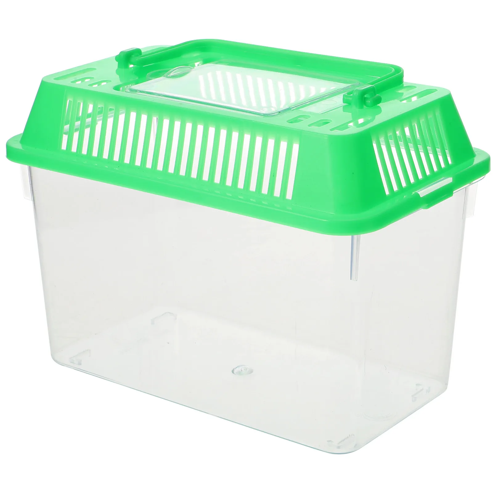 Handheld Mini Fish Tank Plastic Portable Aquarium for Tiny Aquatic Pets Goldfish Betta Safe Non Toxic Transparent Green Design