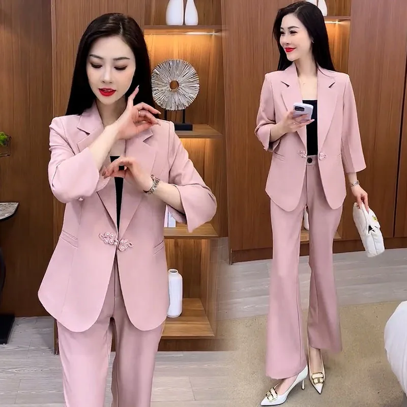 New Spring and Autumn Leisure Suit Women\'s Business Wear Temperament Overall Women\'s Tailored Suit Formal Clothes Work Clothes