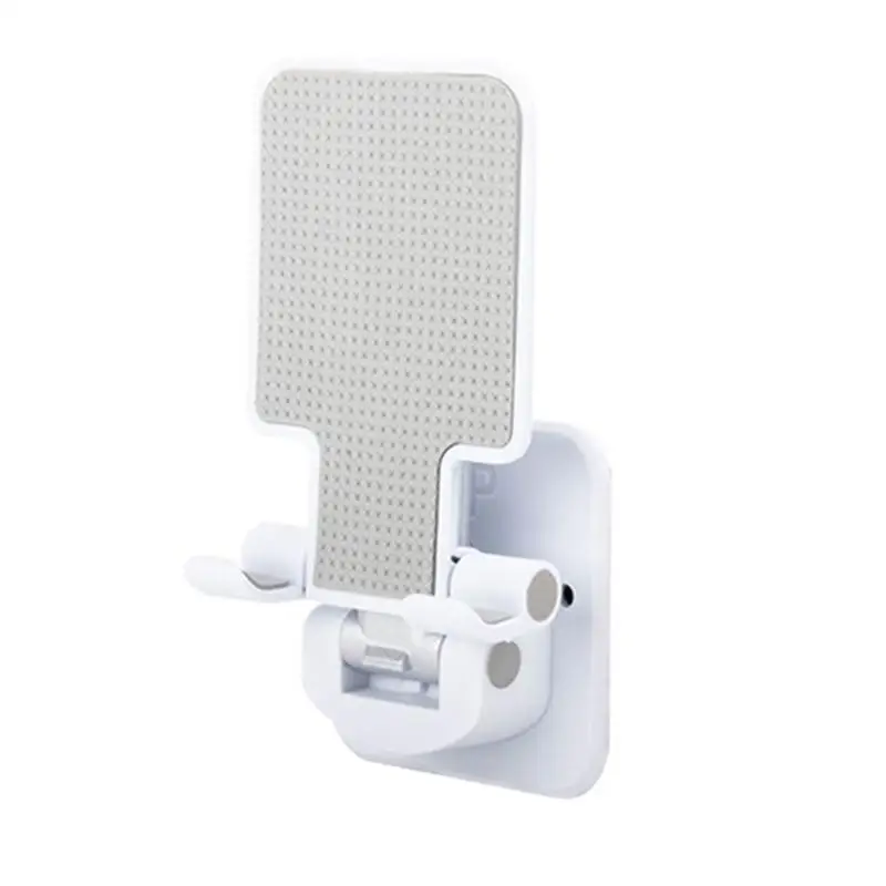 652F Folding Wall Mount Phone Support Adhesive Holder Space Saving & Easy To Install Adhesive Support for Mobile Devices
