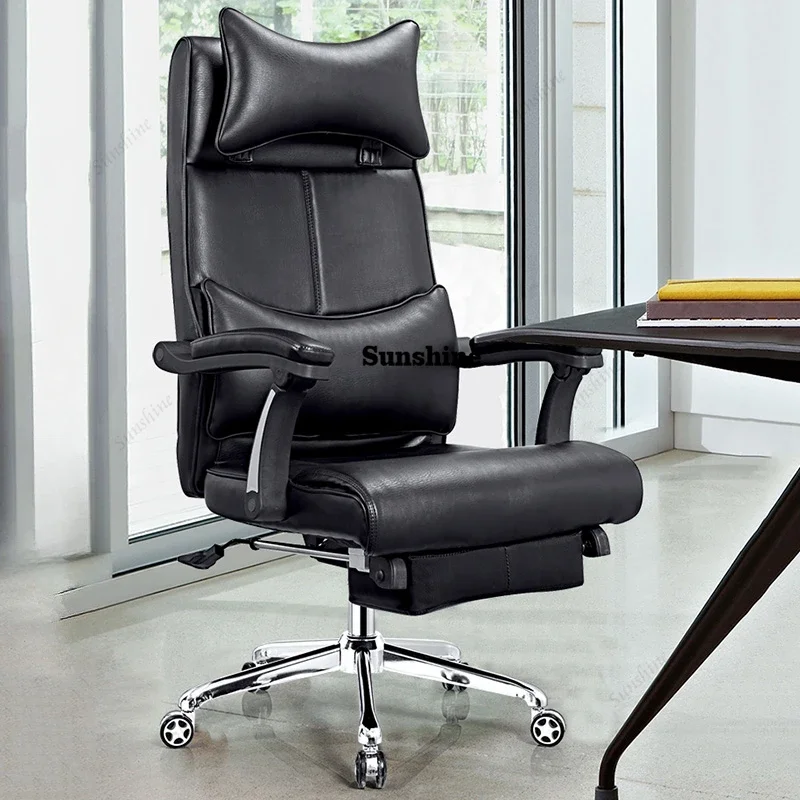 

Вращающееся игровое дизайнерское компьютерное офисное кресло Nordic Luxury Cadeiras De Escritorio FurnitureYY, итальянское кожаное офисное кресло