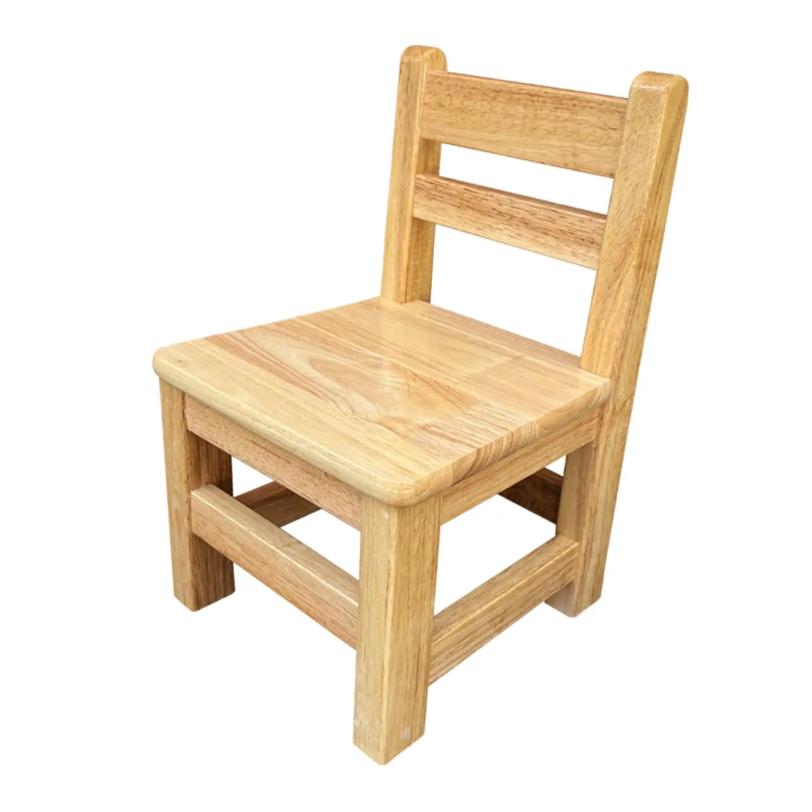 Kids Wooden Chair Ladderback Sturdy Foot Stool Ottoman Comfortable Youth Furniture for Classroom Playroom Ages