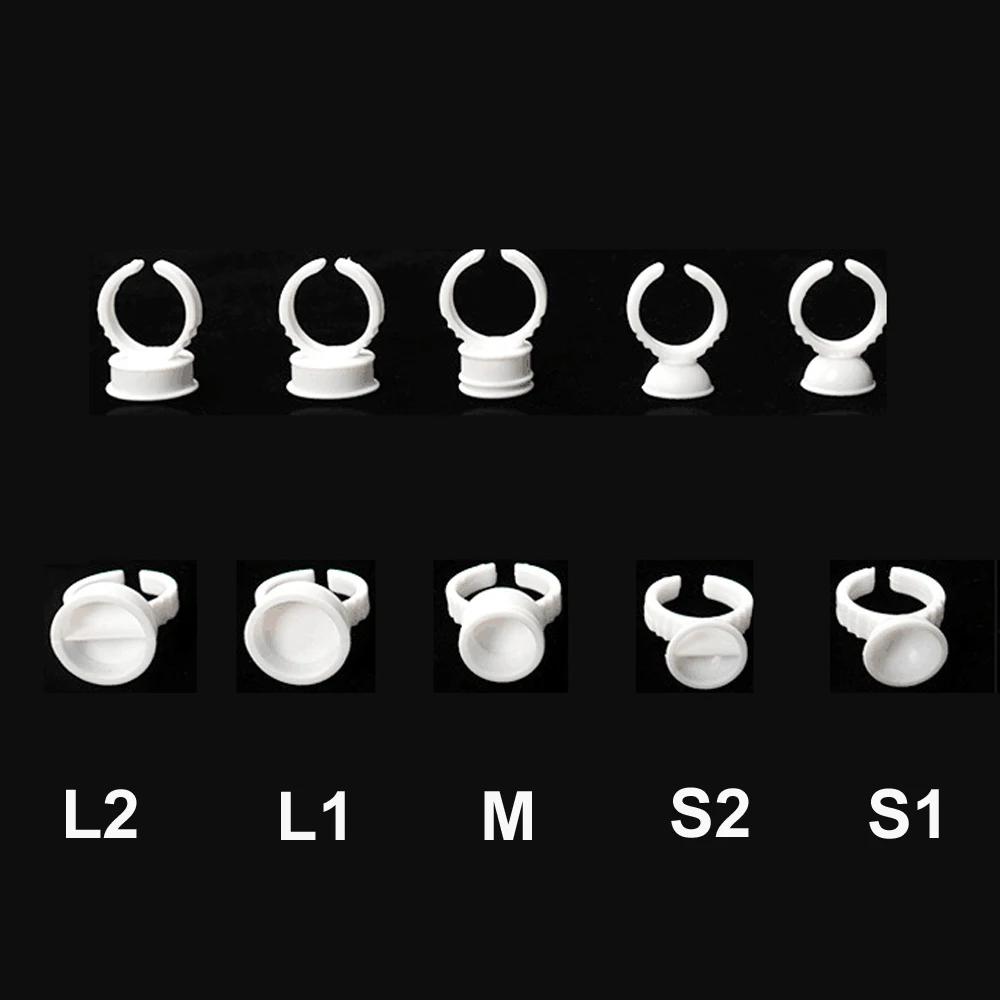 

100 шт. одноразовые чашки с чернилами для татуировки, размеры S/M/L, пластиковые чашки с пигментными кольцами для перманентного макияжа