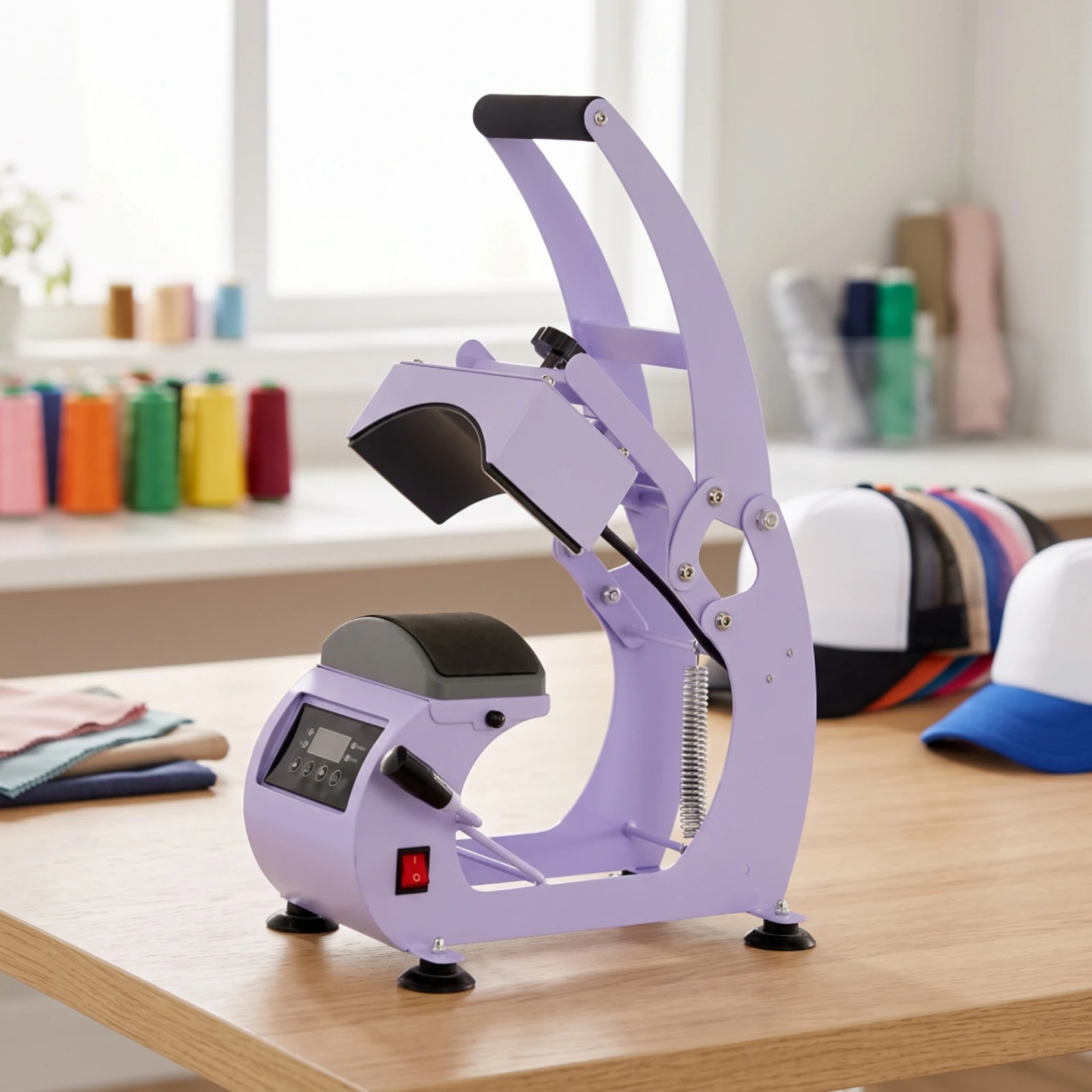Cap Heat Press Machine Spring-Assisted Hat Heat Press Machine Adjustable Anti-Slip for Small Business Owners, Home Studios