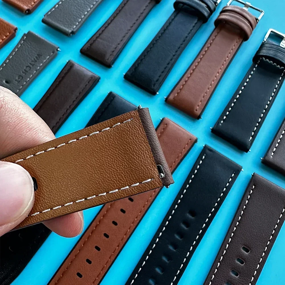 20/22mm Leather Strap For HUAWEI Watch GT6 5 pro 46mm/GT 6 5 4 Replacement Band For HUAWEI Watch 5 4/GT 3 SE GT2 Bracelet Correa image 3