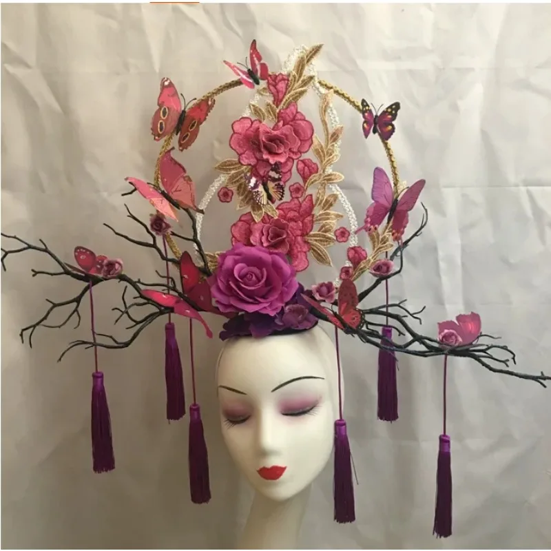Everbright Store Chinese Style Bride Catwalk Stage Performance Creative Makeup Competition Atmospheric Fringed Styling Headgear