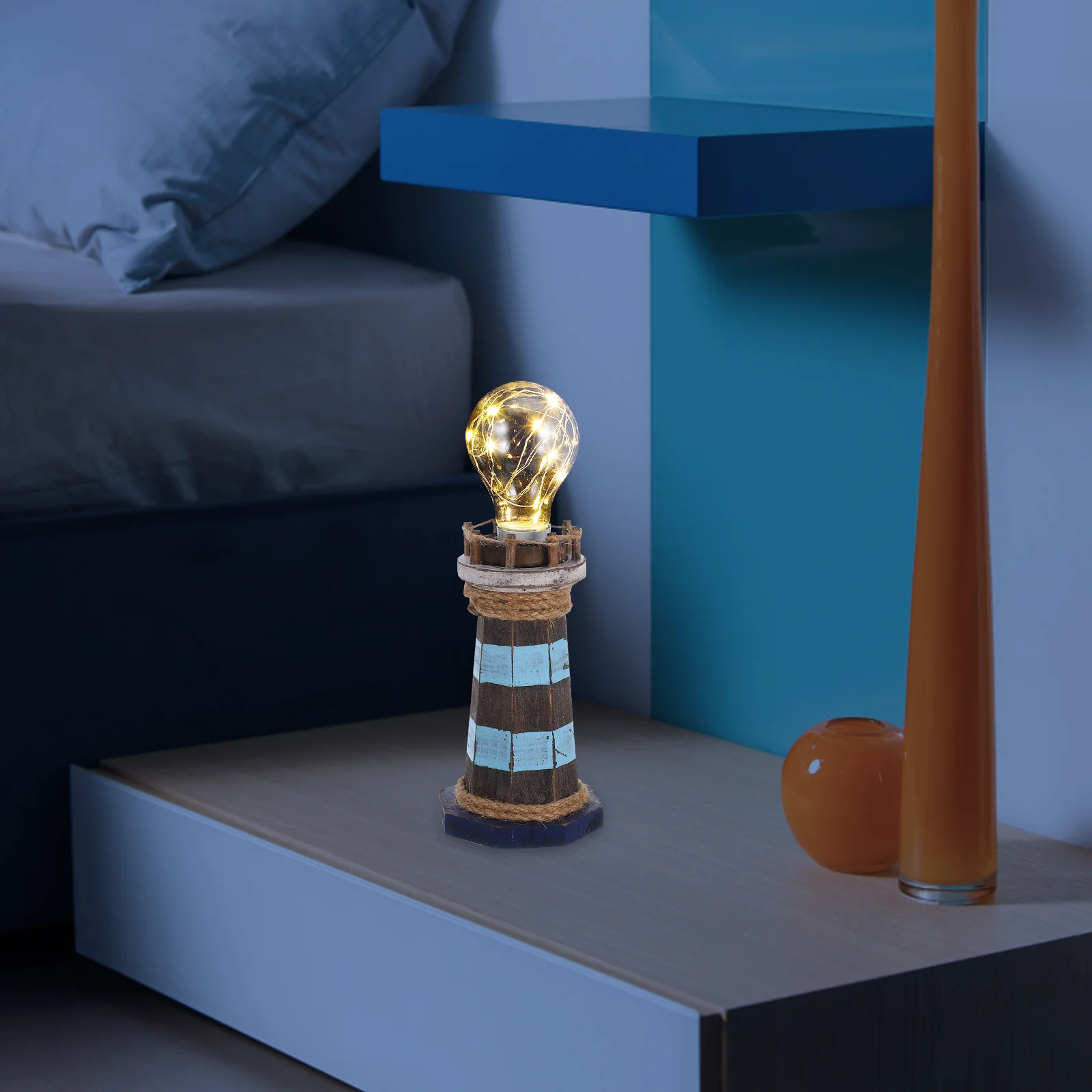 LED Desktop Light Warm Glow Coastal Led Lighthouse Desktop Light Decor Lighthouse Decor Indoor Lighting