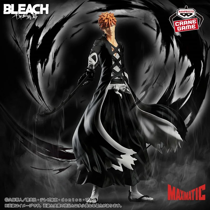 

Original Bandai Banpresto Bleach Maximatic Kurosaki Ichigo Anime Action Figures Model Gift for Animefans Desktop Decoration 25Cm