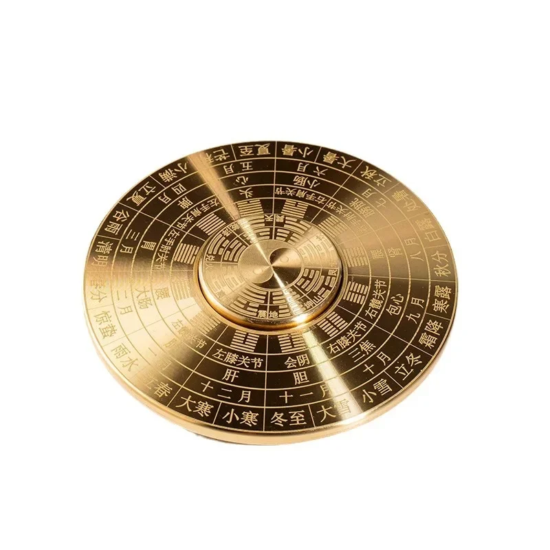 Rotatable Feng Shui Compass Rustproof Retro Style Chinese Tai Chi Bagua Brass Compass Desktop Decoration