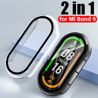 2 in 1 Case Cover with Screen Protector For Xiaomi Mi Band 9 Protective Case Shell+Film Full Coverage Cover Miband 9 Protector