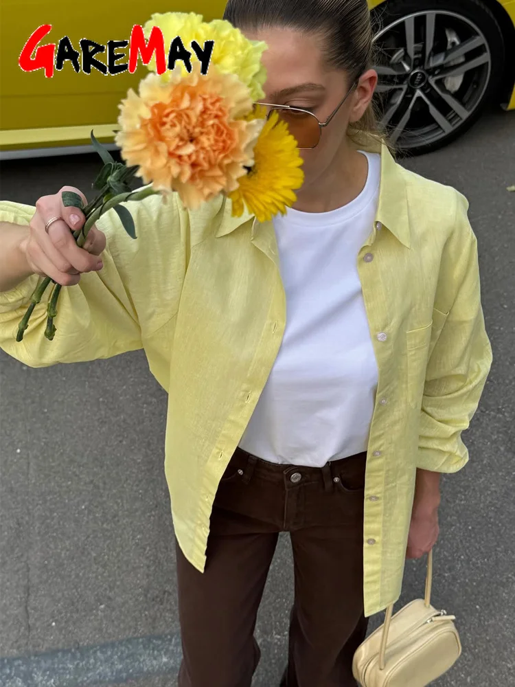 Spring White Women’s Linen Shirt Long Sleeve Beautiful Blouses Elegant Basic Top Collar Yellow Blue Cotton Shirt for Women 4 Spring White Women's Linen Shirt Long Sleeve Beautiful Blouses Elegant Basic Top Collar Yellow Blue Cotton Shirt for Women 4