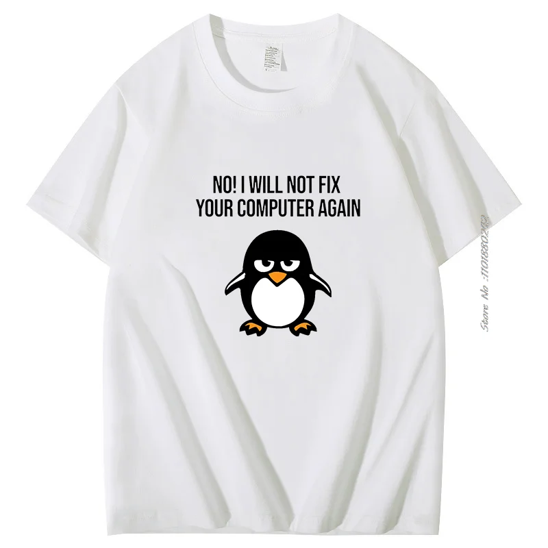 Funny Swith To Linux Angry Tux Penguin T Shirts Men Cotton Short-Sleev Tops Programmer Computer Developer Geek Nerd Tshirts