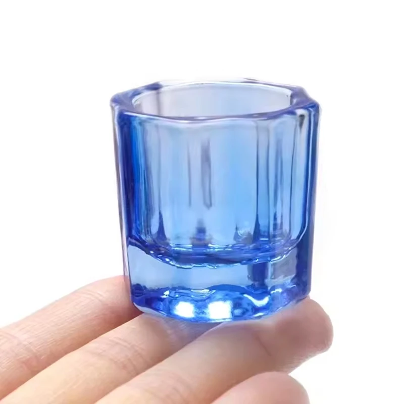 1pc Crystal Glass Cup for Acrylic Dish  Nail Cup Wash Brush Dental Mixing Bowl Nail Art Brush Cleaning Salon Manicure Tools