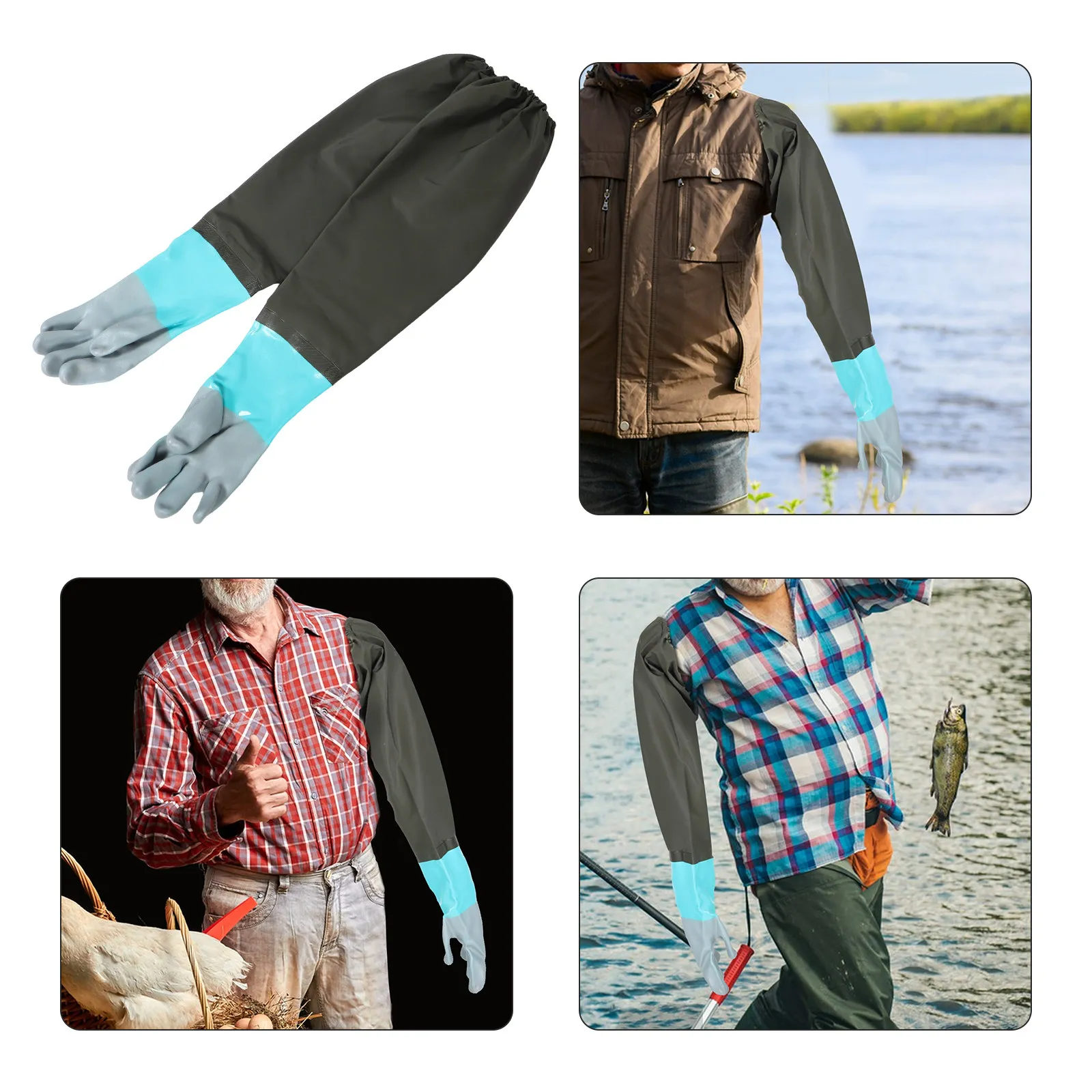 

1 Pair Splashproof Long Arm Gloves Garden Waterproof Protective Work Mittens For Car Washing Fish Cleaning Pool Pond Gardening