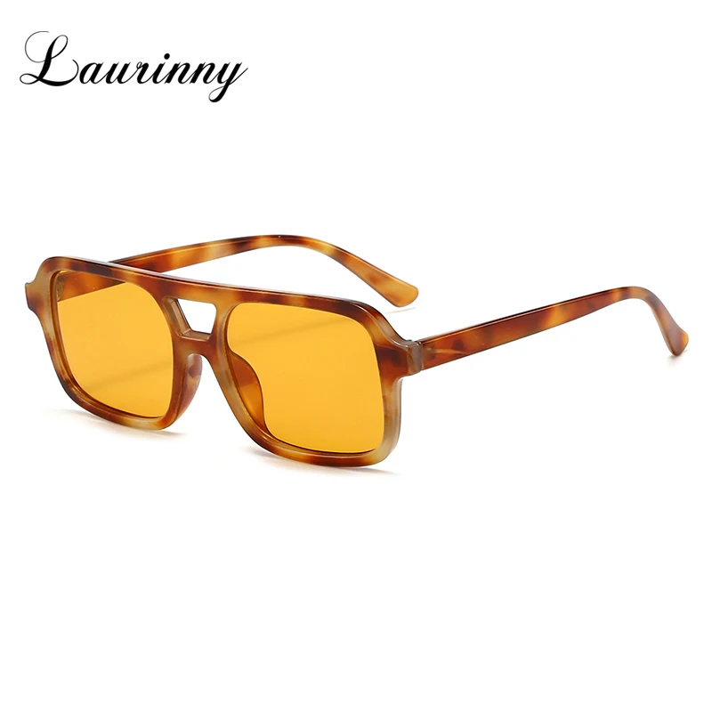 Trend Tortoise Shell Square Pilot occhiali da sole donna uomo Brand Design Vintage Yellow Blue Aviation Shades occhiali da sole Gafas De Sol