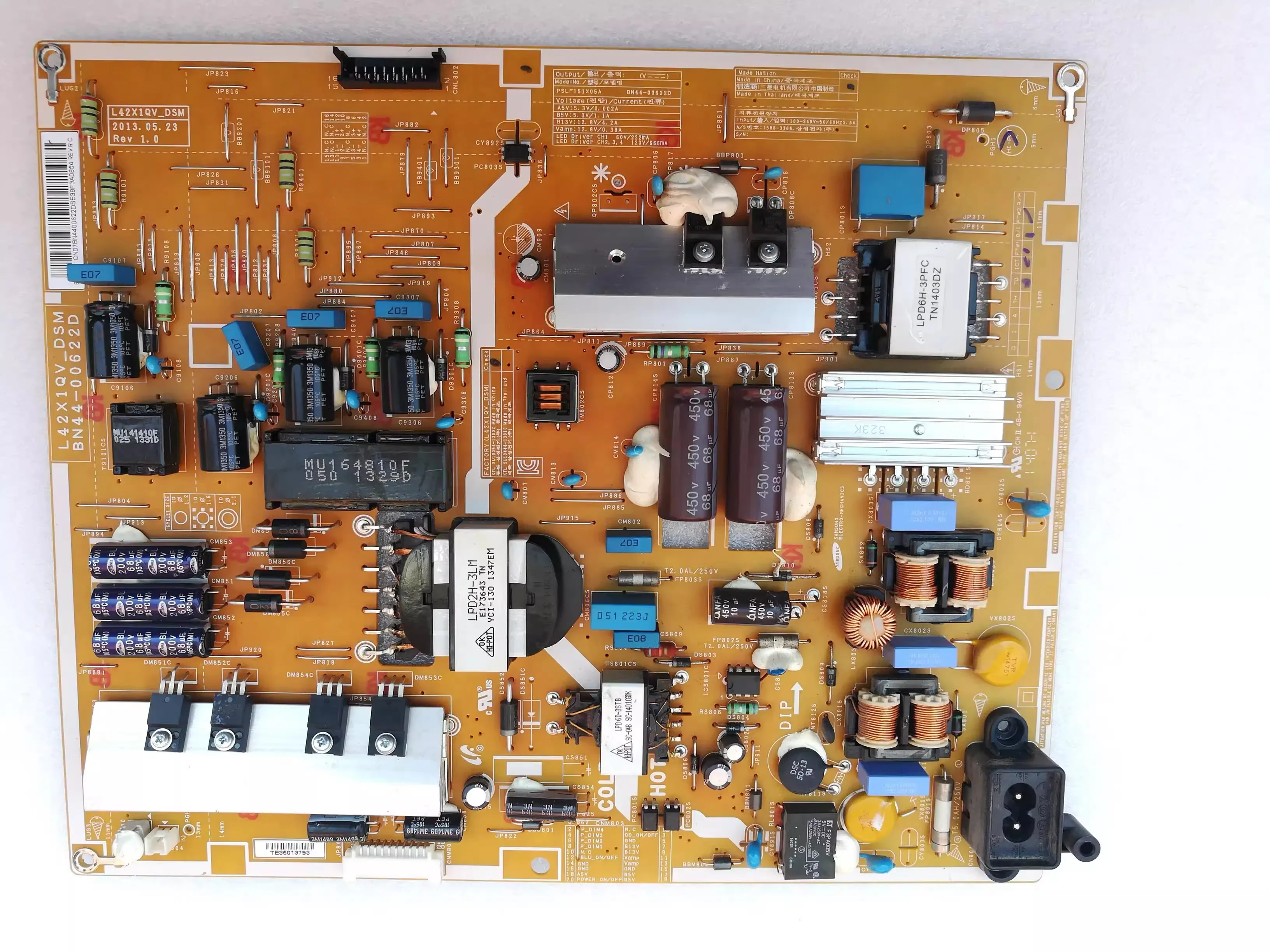 BN44-00622A Power Supply Board L42X1QV-DSM BN44-00622D  For TV UA40F6400AJ UN40F6400AF HG40NB690QF UE40F6400