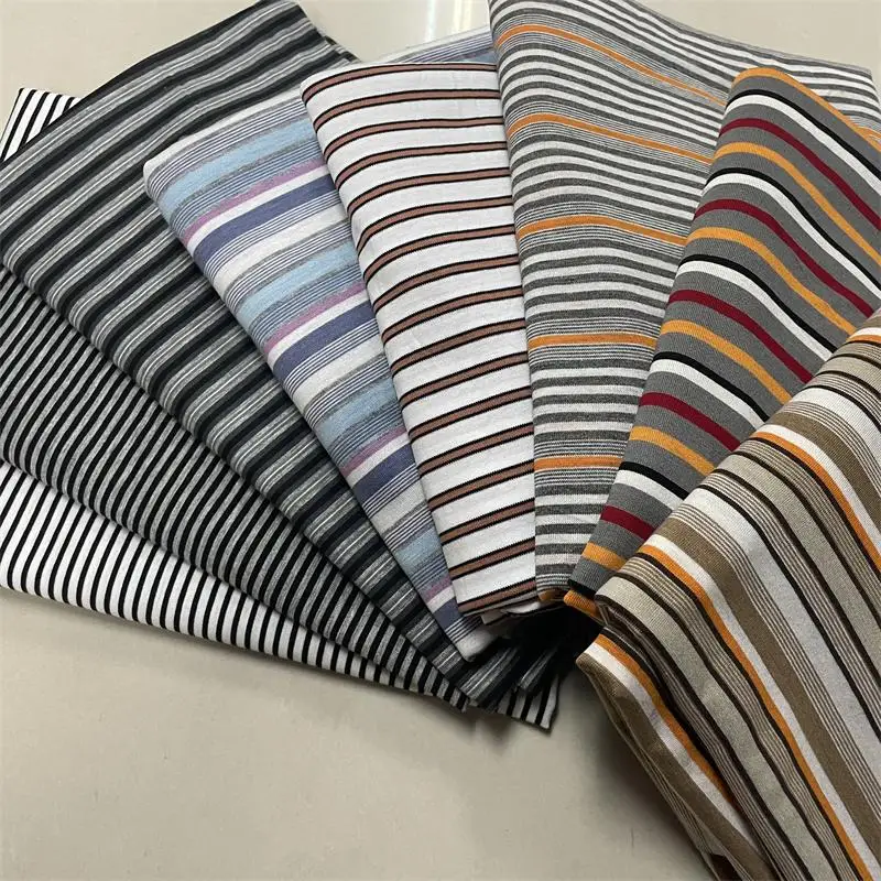 

Шелковая хлопчатобумажная ткань, мужская и женская футболка с короткими рукавами, тонкая и мягкая трикотажная полоска, одежда «сделай сам», весна-лето, материал