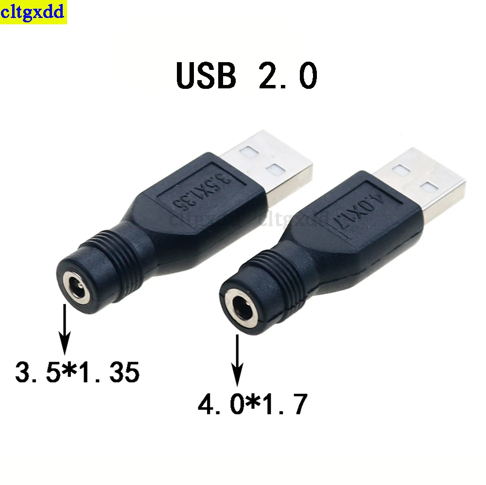 

Cltgxdd 2piece DC 3.5 * 1.35/4.0 * 1.7MM to USB 2.0 socket DC power plug port adapter laptop connector DC socket