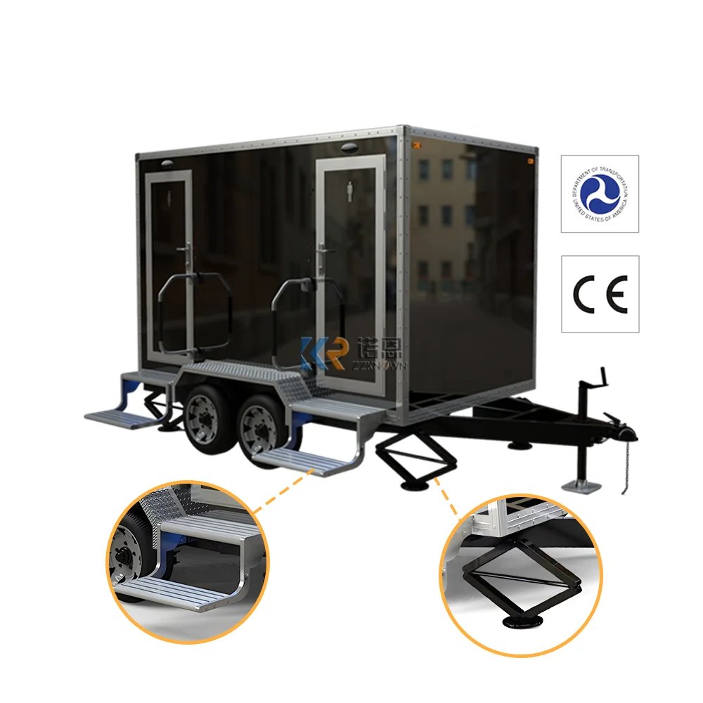 Portable Bathroom And Restroom Outdoor Positions Sitting Luxury Portable Mobile Toilet Trailer