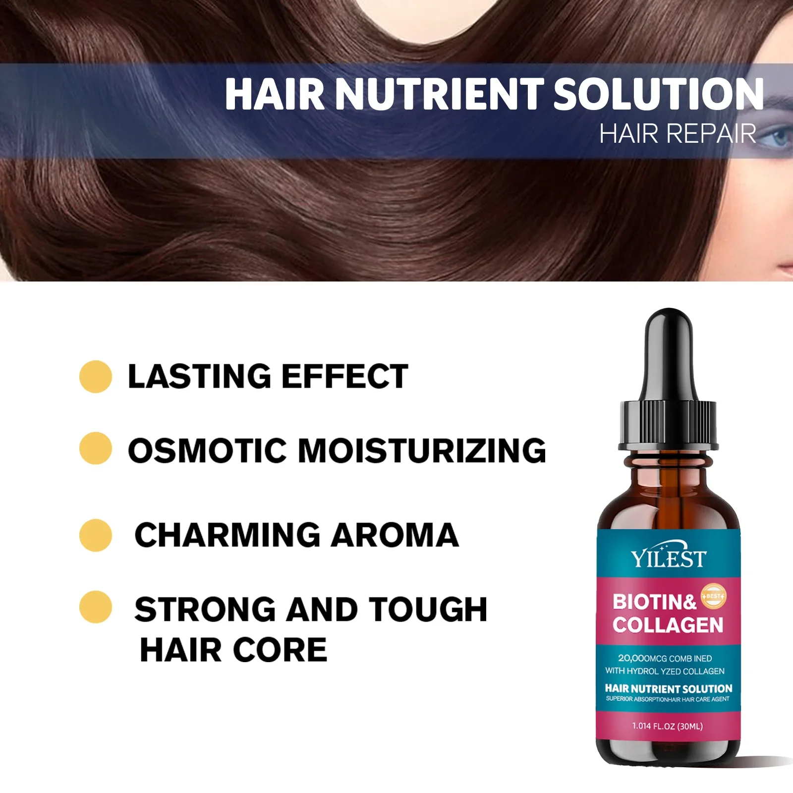 

Biotin Collagen Hair Growth Oil for Adults | Intensively Nourishes Scalp & Strengthens Strands to Reduce Breakage