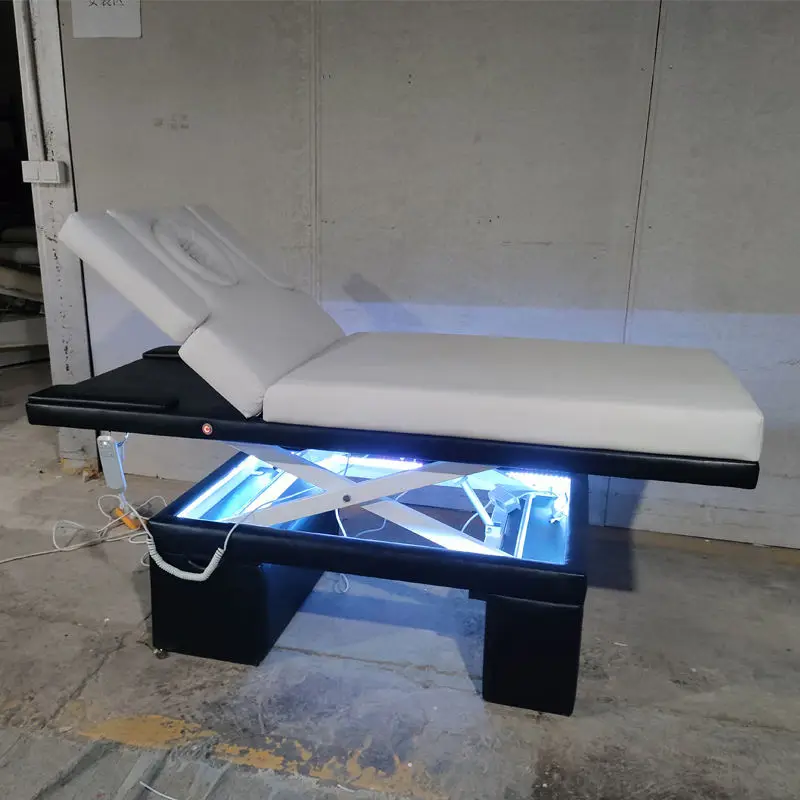Professional Electric Massage Bed With LED Light And Adjustable Armrest For Salon Spa Use