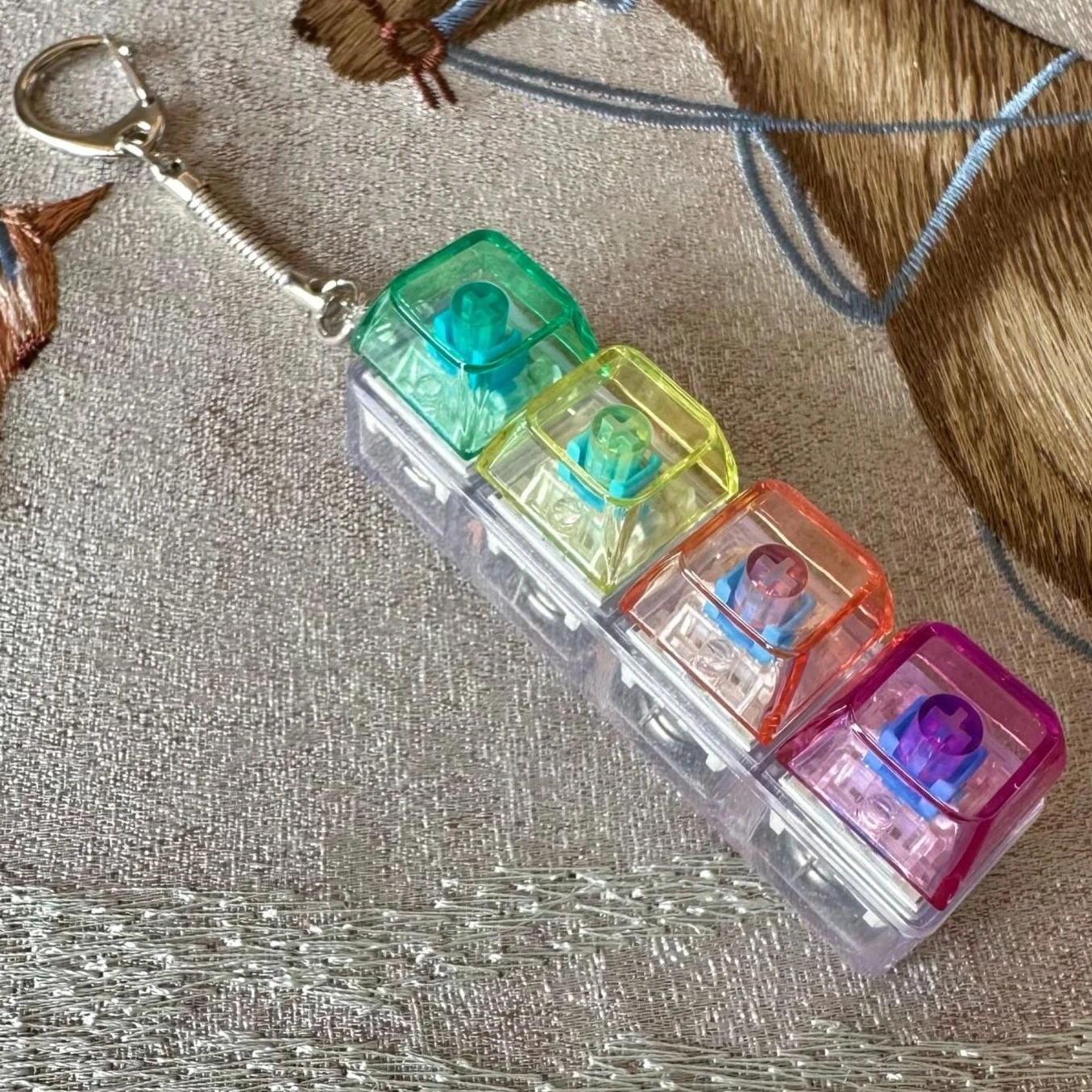 لعبة غطاء مفاتيح فيدجيت LED - لعبة حسية لفرس كريستالي لتخفيف التوتر ولوحة المفاتيح وأداة فيدجيت للبالغين والأطفال