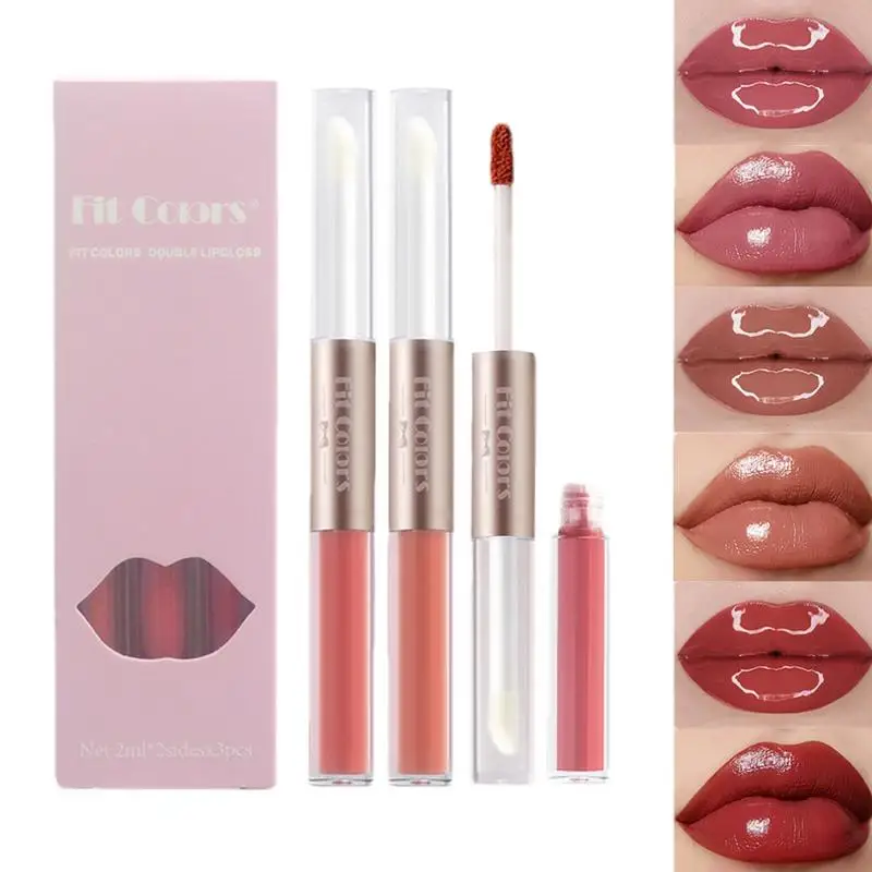 Doppelkopf Lip gloss sexy rote Lippen Make-up Spiegel Wasser glanz Lip Glasur matten Lippenstift