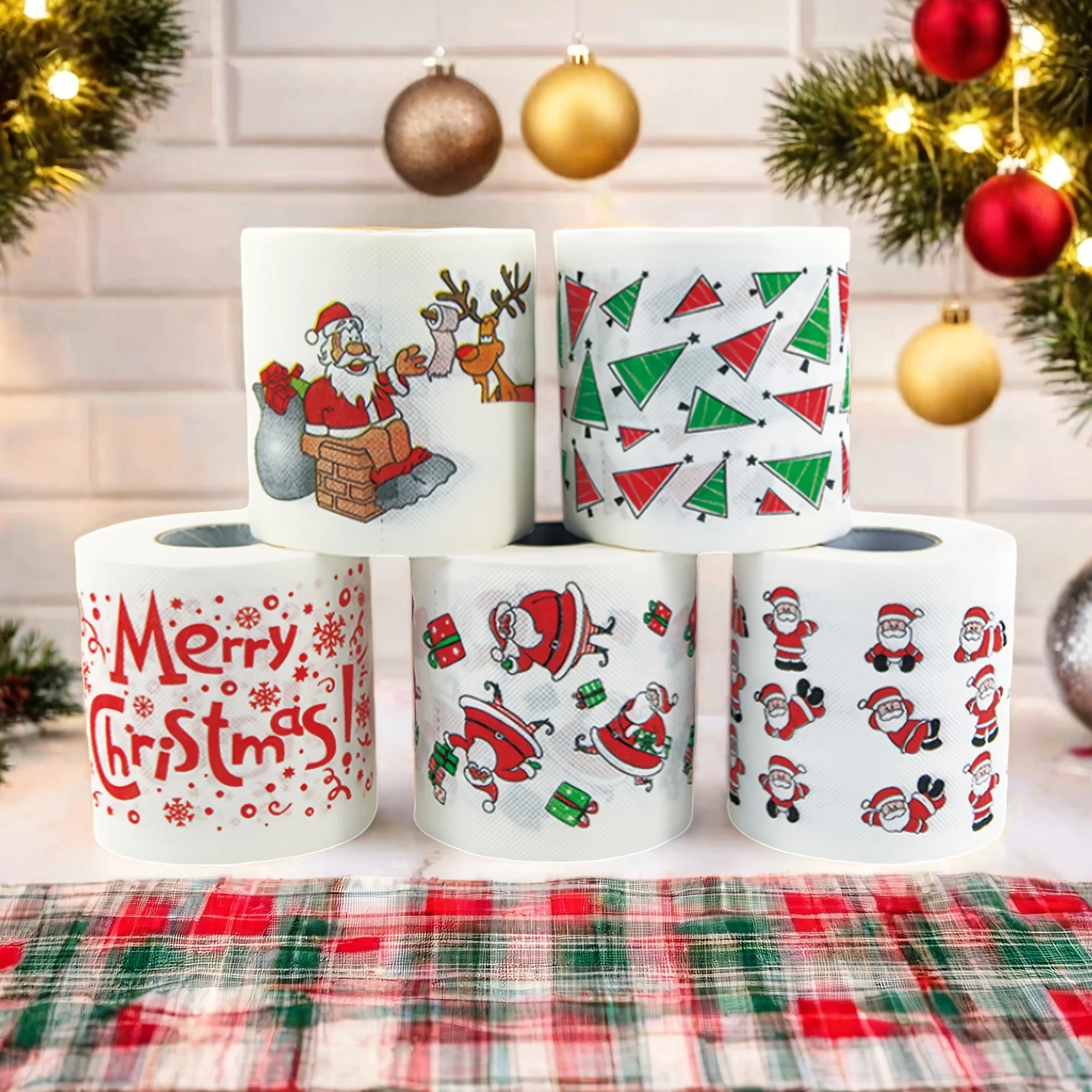 Home Bathroom Paper Towels - 1/3pcs Christmas Toilet Paper Santa Festive