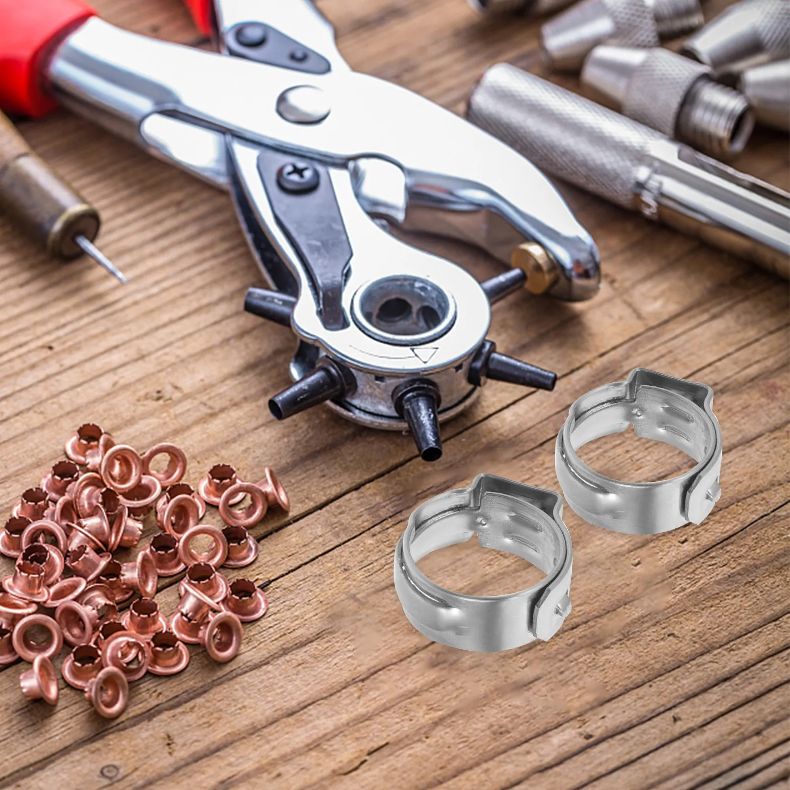 50Pcs Stainless Steel Hose Clamps Heavy Duty Ear Tubing Pinch Clamp for Pex Rings Crimp Tool Cinch Clips Tubing Clips Vacuum Air