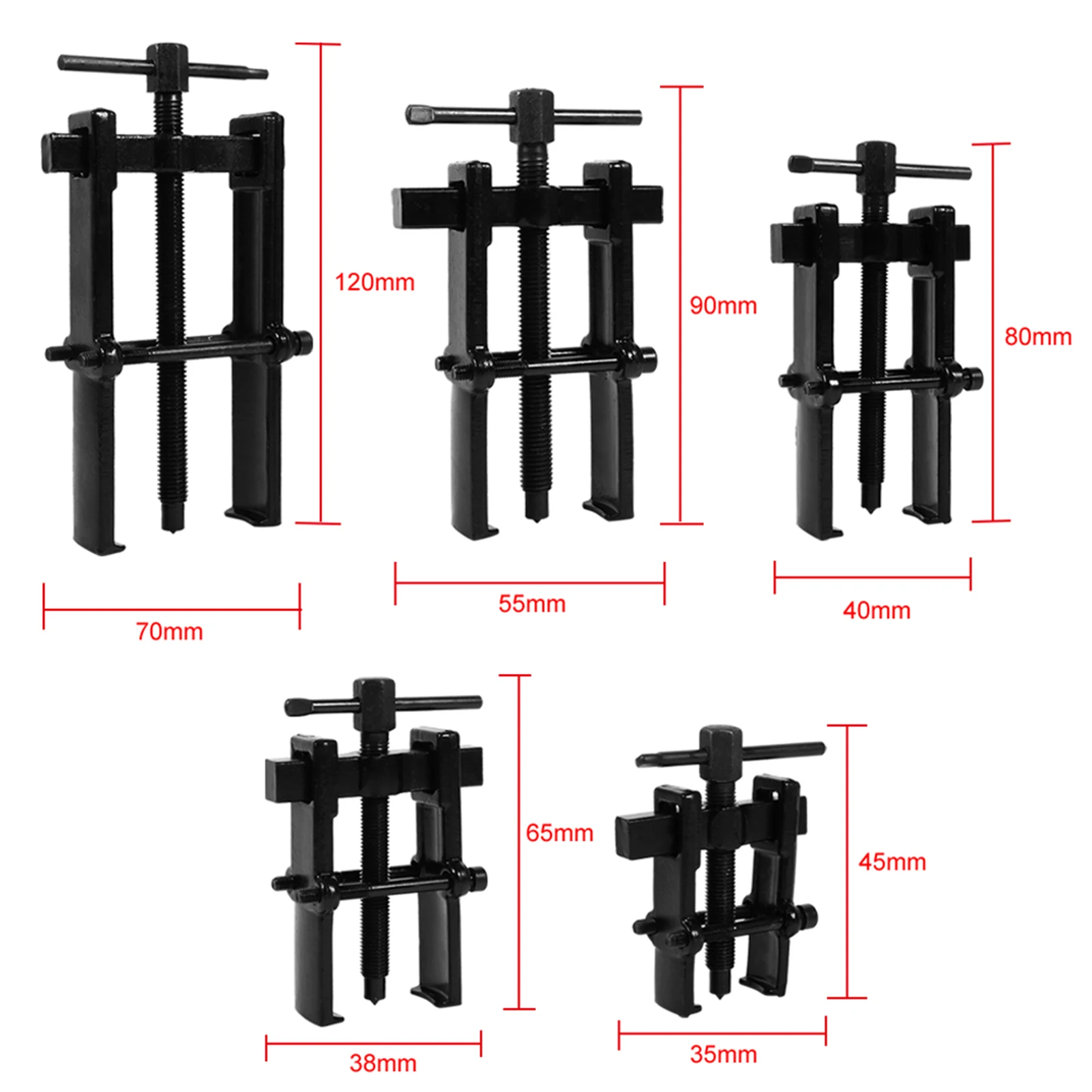 Two Jaw Twin Legs Bearing Gear Puller Remover Hand Tool Removal Kit 2.5in/3in/4in/8in