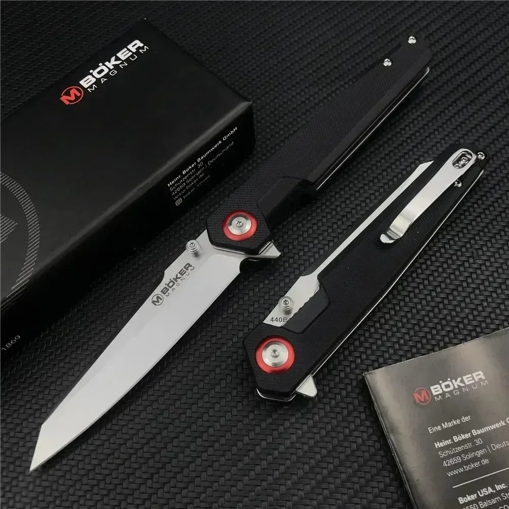 

RU Stock Boker Outdoor Folding Knife 440B Tanto Blade G10 Handle Multi-functional Tool EDC Camping Hunting Pocket Knife