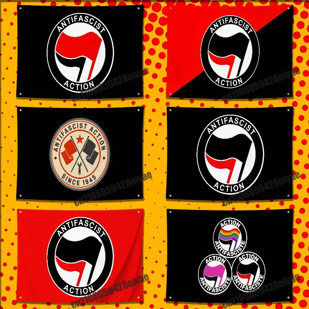 Antifascist Action Flag For 50*70cm 60*90cm 80*120cm 100*150cm 150*200cm Camp Wall Banner Tapestry Cover