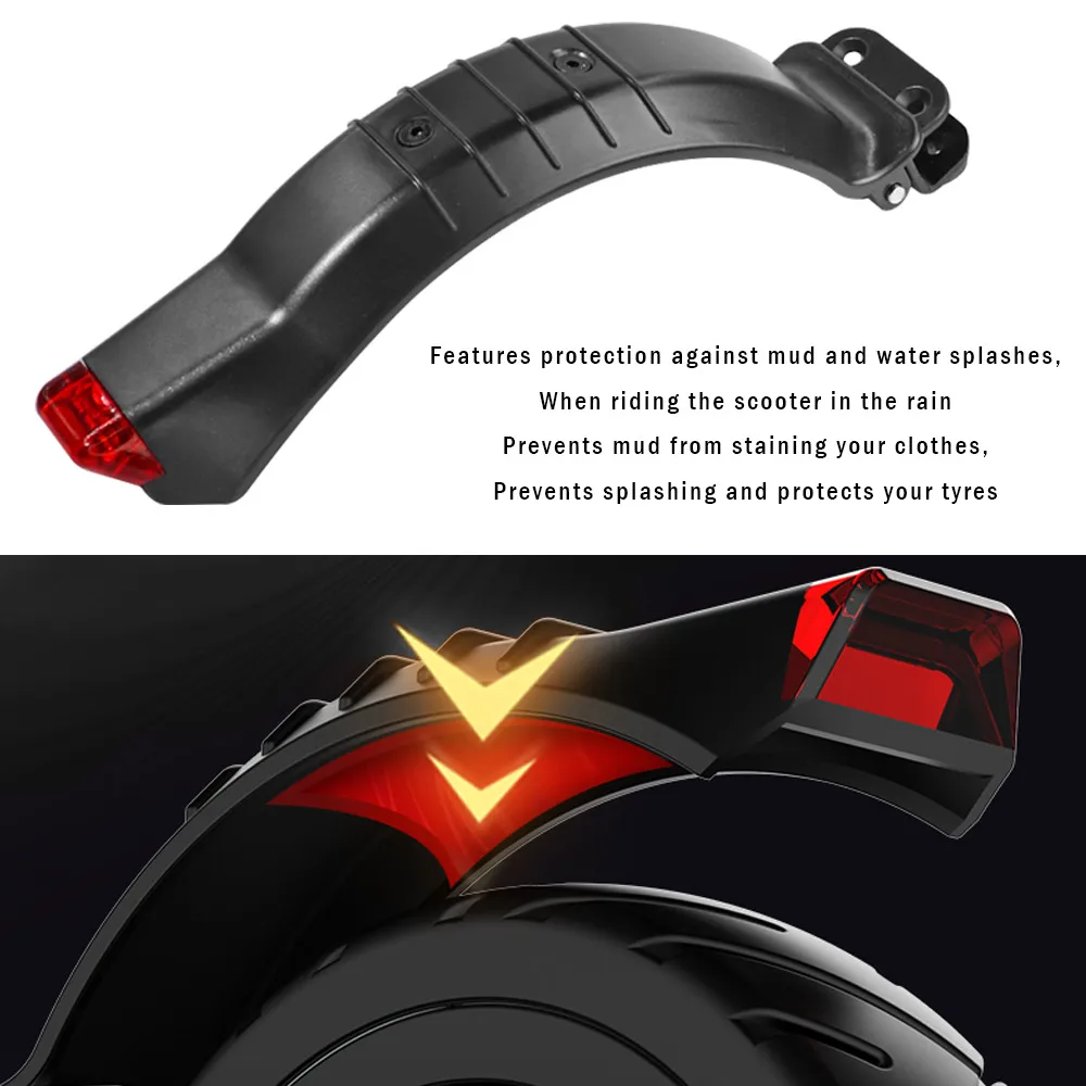 For Carbon Fiber Electric Scooter 6.5/5.5/8 Inch Fender Cover Rear Tail Lamp Flashlight Mudguard Rear Brake Foot Brake Fender