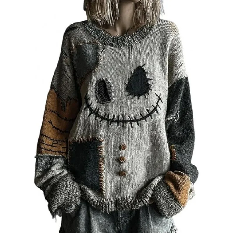 2025 New round Neck Sweatshirt Thick Needle Fabric Digital Print Unisex Stripe Top Women's Sweatshirt Comfortable Loose Fit